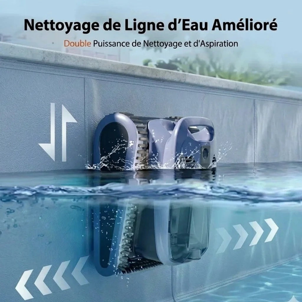 Robot Nettoyeur de Piscine Sonar IA Sans Fil — nettoyage du fond et des parois