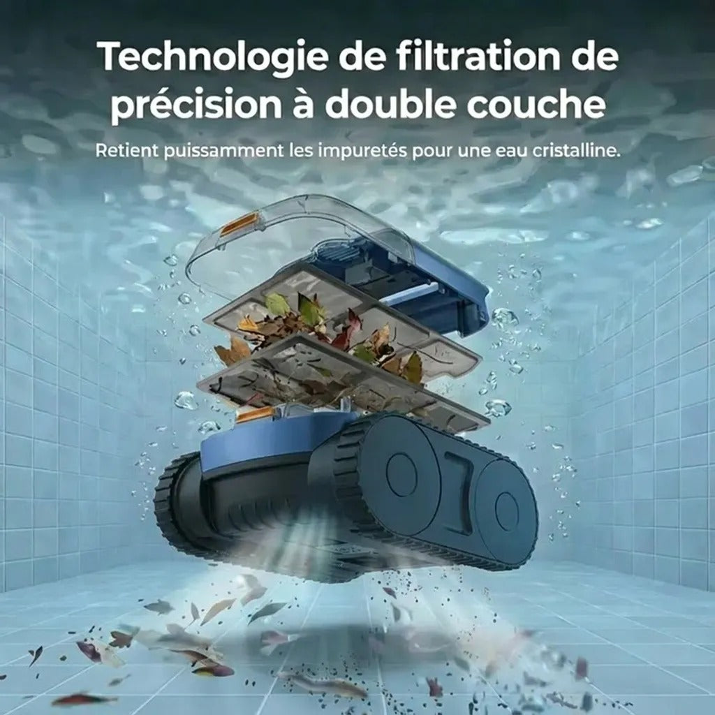Robot de Piscine Tout-Terrain Sans Fil — détail ligne d'eau
