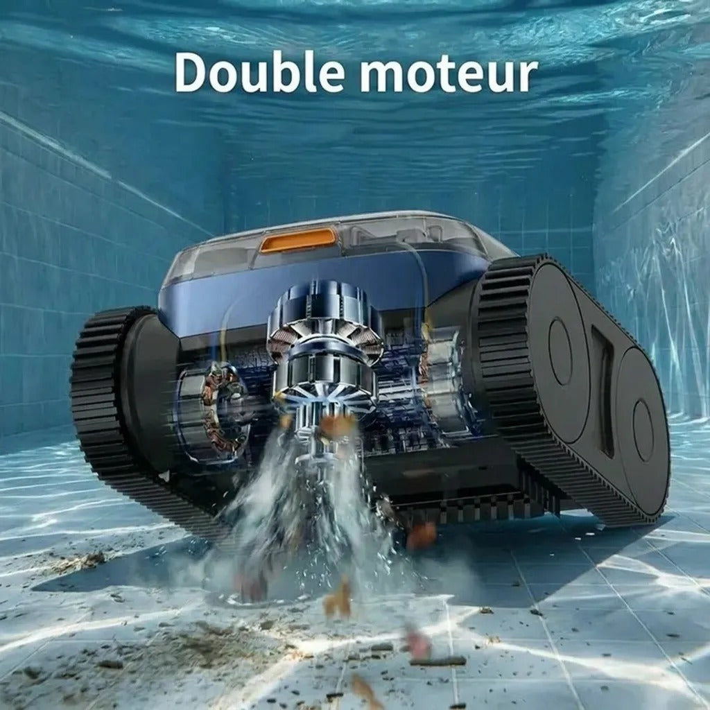 Robot de Piscine Tout-Terrain Sans Fil — récupération au bord du bassin