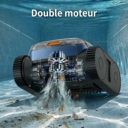 Robot de Piscine Tout-Terrain Sans Fil — récupération au bord du bassin