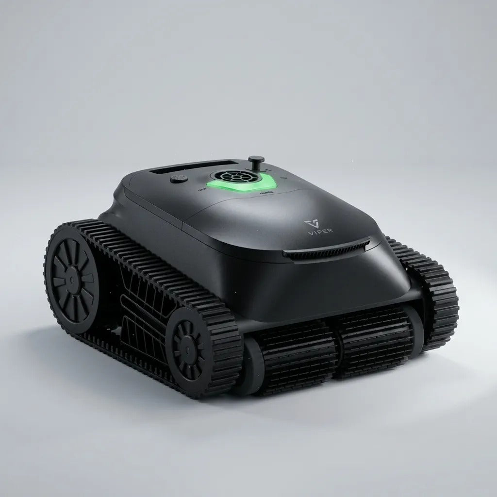 Robot de Piscine Triple Moteur Sans Fil — vue de profil
