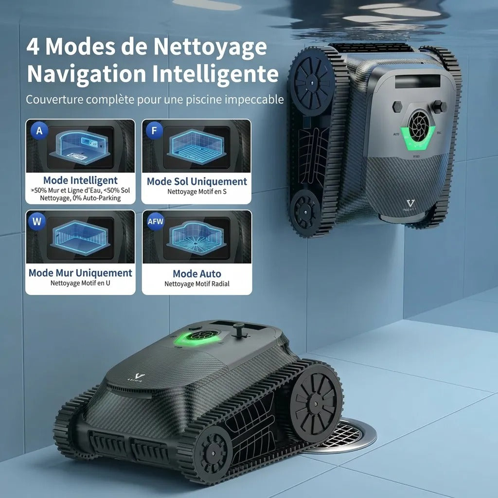 Robot de Piscine Triple Moteur Sans Fil — détail du robot